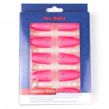Klipy na nehty pro odstranění gel laku, 10ks - Růžová