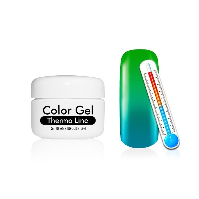 Barevný UV Gel Termo Line 5ml 06 zelená tyrkys