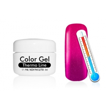 Barevný UV Gel Termo Line 5ml 17 růžový neon glitter